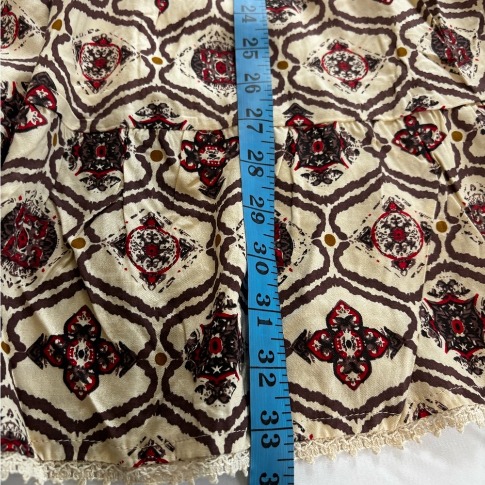 NWT Speed Limit MPH Brown Boho Smocked Peasant Dress L‎ - Picture 9 of 12